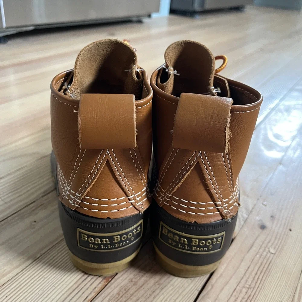 LL Bean 6 Inch Bean Boots Mens 7M Tan Brown Waterproof Duck Boots Made in USA